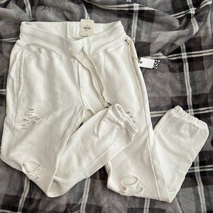 NSF Sayde destroyed jogger, white